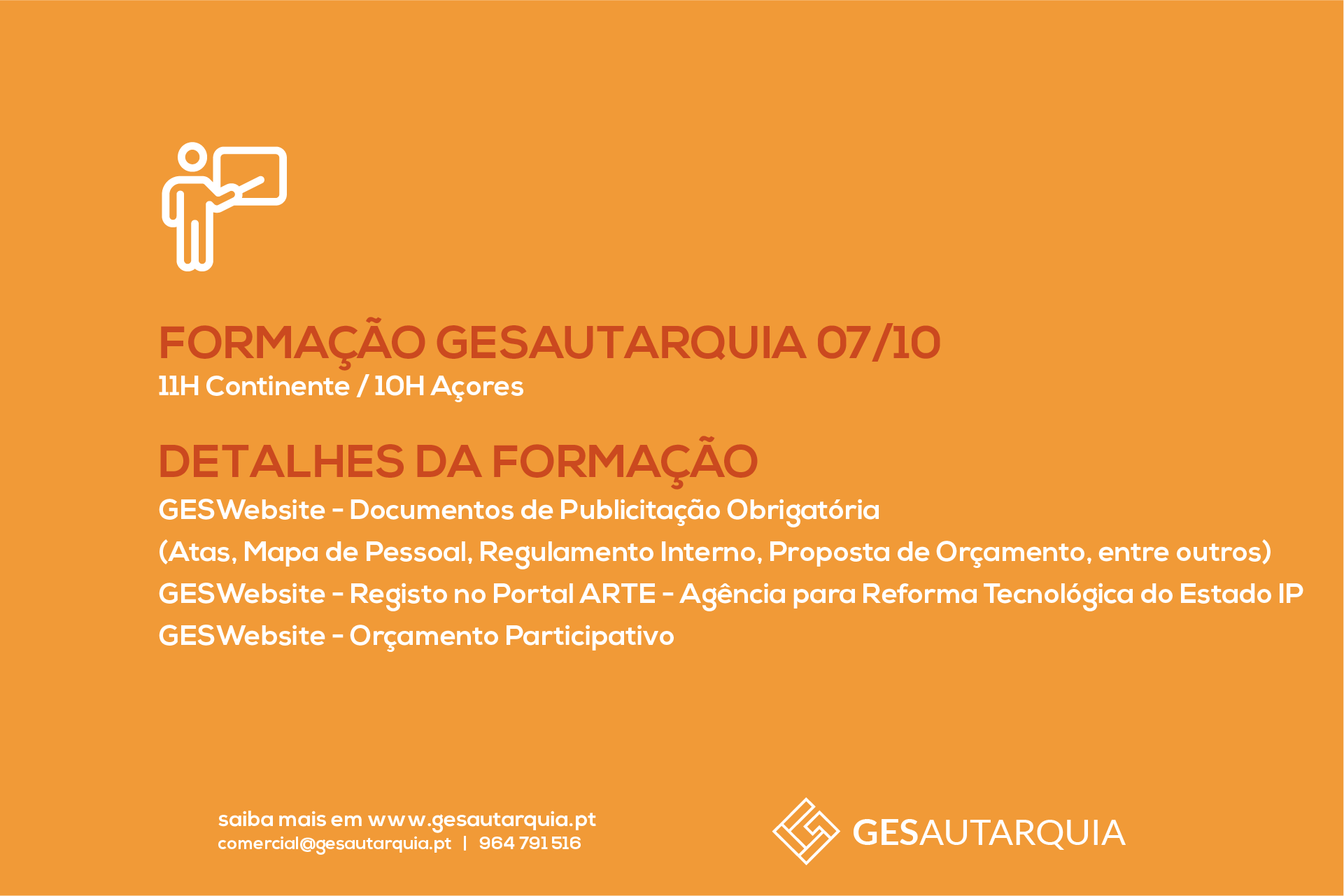 Forma&ccedil;&atilde;o Semanal GESAutarquia